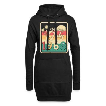 Juli 1968 Retro - Hoodie-Kleid - Schwarz - Vorne
