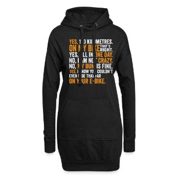 Rennradfahrer Radfahrer Lästige Fragen Shirt - Hoodie-Kleid - Schwarz - Vorne