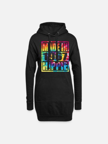 Hippie Birthday 1967 - Hoodie-Kleid - Schwarz