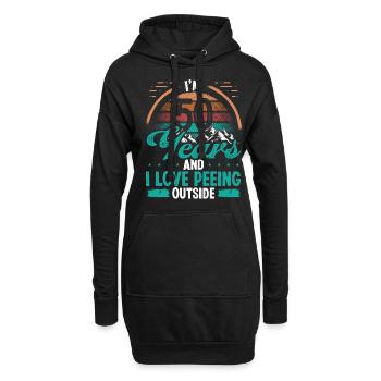 50e anniversaire Randonnée Pee à l’extérieur 50 ans - Sweat-shirt à capuche long Femme - noir - Devant