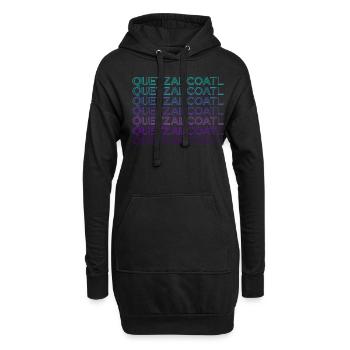 Quetzalcoatl Ancienne Divinité Aztèques Maya Retro - Sweat-shirt à capuche long Femme - noir - Devant