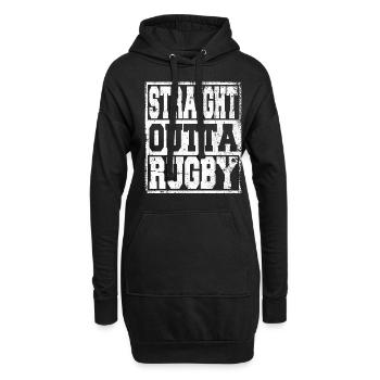 Rugby Spruch lustig - Hoodie-Kleid - Schwarz - Vorne