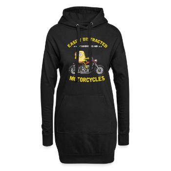 Cadeau motard motard moto sandwich - Sweat-shirt à capuche long Femme - noir - Devant
