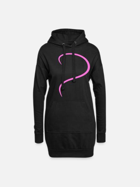 Pinkes Halbes Herz Design - Hoodie-Kleid - Schwarz