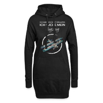 Doppeldecker Modellflug Modellfliegen - Hoodie-Kleid - Schwarz - Vorne