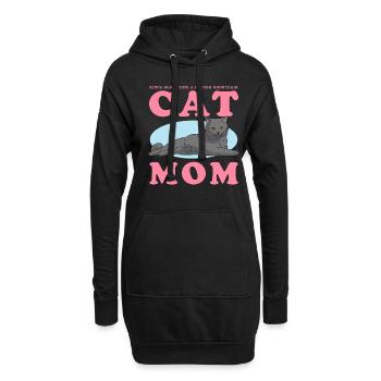 British Shorthair Maman Chat Chat Papa Cadeau - Sweat-shirt à capuche long Femme - noir - Devant