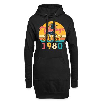 Im Juli 1980 Geboren - Hoodie-Kleid - Schwarz - Vorne