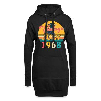 1968 Im Juli Retro - Hoodie-Kleid - Schwarz - Vorne