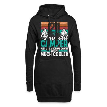 21 Year Old Camper Scouting Camping 21 Birthday - Hoodie-Kleid - Schwarz - Vorne