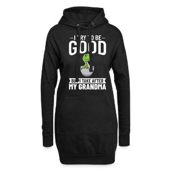 Dinosaurier Oma Saurus Omasaurus Großmutter - Hoodie-Kleid - Schwarz - Vorne