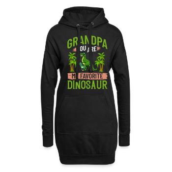 Grand-père dinosaure Grand-père Saurus Opasaurus - Sweat-shirt à capuche long Femme - noir - Devant