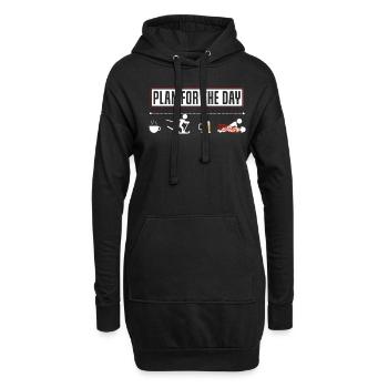 Plan amusant pour la journée de ski de fond - Sweat-shirt à capuche long Femme - noir - Devant