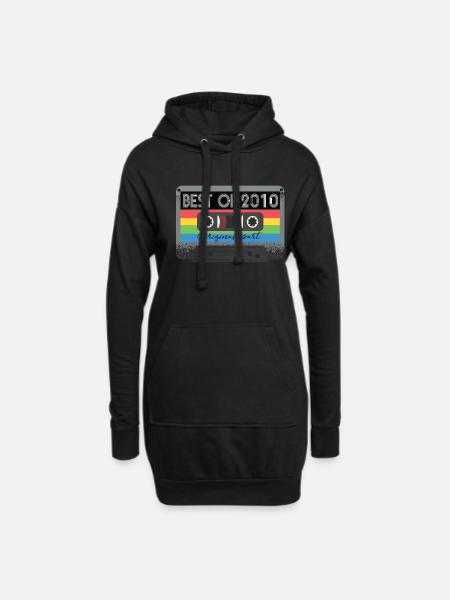 Best Of 2010 Vintage Kassette Retro Geburtstag - Hoodie-Kleid - Schwarz