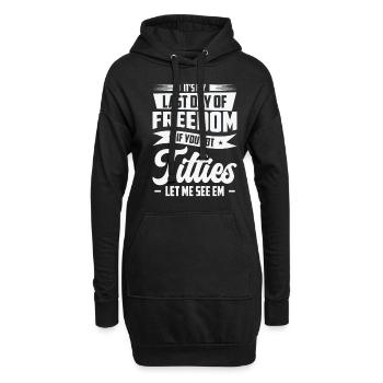 Célibataire Drinking Freedom Titties - Sweat-shirt à capuche long Femme - noir - Devant