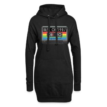 Best Of 1987 Vintage Kassette Retro Geburtstag - Hoodie-Kleid - Schwarz - Vorne