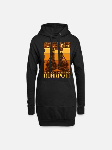 Ruhrgebiet Bergbau Ruhrpott - Hoodie-Kleid - Schwarz
