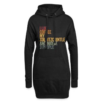 I like coffee my Xoloitzcuintle and maybe 3 people - Hoodie-Kleid - Schwarz - Vorne