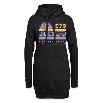 1973 Juli Retro - Hoodie-Kleid - Schwarz - Vorne