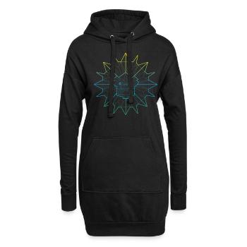 Quetzalcoatl Polygon Alte aztekische Schlange Maya - Hoodie-Kleid - Schwarz - Vorne