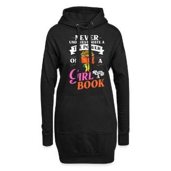 Book Girls Read Women Bookworm Bibliothécaire - Sweat-shirt à capuche long Femme - noir - Devant