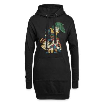 Huitzilopochtli Aztèque Dieu Aztèque Mythologie Maya - Sweat-shirt à capuche long Femme - noir - Devant