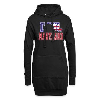 Maryland USA J’adore Albama - Sweat-shirt à capuche long Femme - noir - Devant