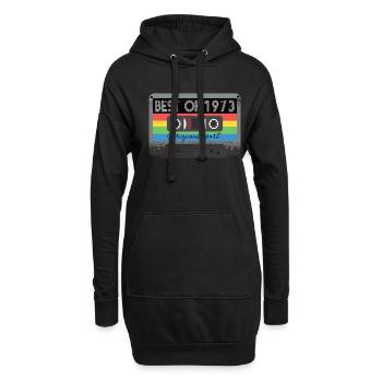 Best Of 1973 Vintage Cassette Retro Anniversaire - Sweat-shirt à capuche long Femme - noir - Devant