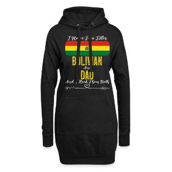 Bolivian Dad Bolivia Flag Design For Father's Day - Hoodie-Kleid - Schwarz - Vorne
