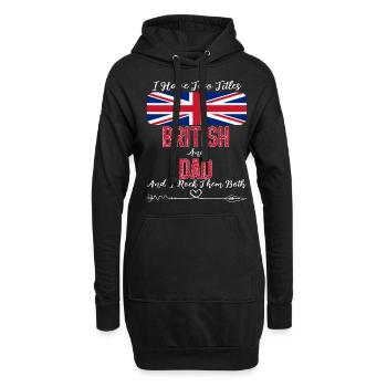 I Have Two Titles British and Dad United Kingdom - Hoodie-Kleid - Schwarz - Vorne
