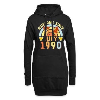 Juli 1990 Geschenkidee - Hoodie-Kleid - Schwarz - Vorne