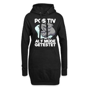Koala Positiv Auf Müde Getestet Koala Schlafshirt - Hoodie-Kleid - Schwarz - Vorne