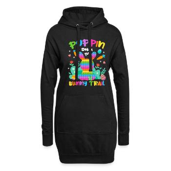 Poppin Down The Rabbit Trail Rabbit Pop It Egg - Hoodie-Kleid - Schwarz - Vorne