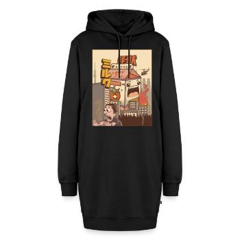 Kaiju Erdbeer-Milchkarton Japanisches Monster Gesc - Hoodie-Kleid - Schwarz - Vorne