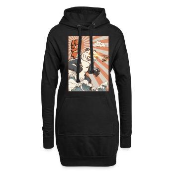Kaiju Panda Japanisches Monster Geschenk - Hoodie-Kleid - Schwarz - Vorne