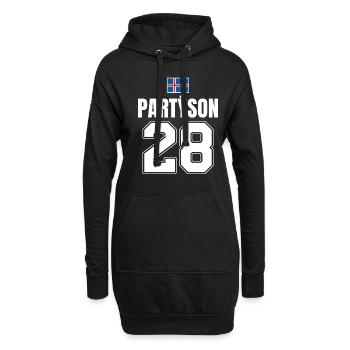 Fußball Island Sauf Trikot Partyson 28 - Hoodie-Kleid - Schwarz - Vorne