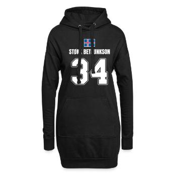 Fußball Island Sauf Trikot Stokk Betrunkson 34 - Hoodie-Kleid - Schwarz - Vorne