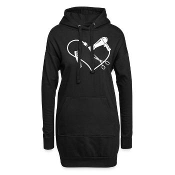 Hair Stylist Scissors Blow Dryer - Hoodie-Kleid - Schwarz - Vorne