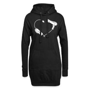 Hair Stylist Scissors Blow Dryer - Hoodie-Kleid - Schwarz - Vorne