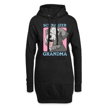 Schnauzer Grand-mère Maîtresse Chien Propriétaire Cadeau - Sweat-shirt à capuche long Femme - noir - Devant