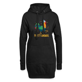 Poulet - Sweat-shirt à capuche long Femme - noir - Devant