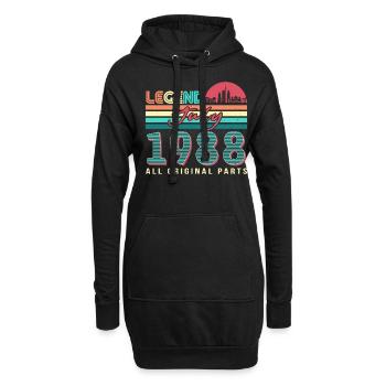Bestes Geburtsjahr 1988 Juli - Hoodie-Kleid - Schwarz - Vorne
