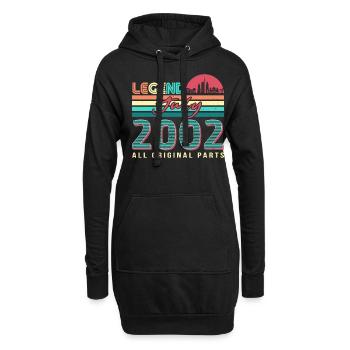 20 ans en juillet 2002 - Sweat-shirt à capuche long Femme - noir - Devant