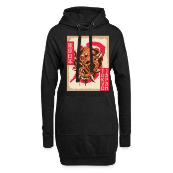 Gothic Totenkopf Goth Third Eye Tokyo Japan Gesche - Hoodie-Kleid - Schwarz - Vorne