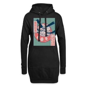 Daruma Doll Tokyo Japon Esthétique japonaise Gesch - Sweat-shirt à capuche long Femme - noir - Devant