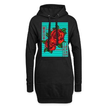 Rosen Tokio Japan Japanische Ästhetik Poster Gesch - Hoodie-Kleid - Schwarz - Vorne