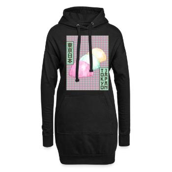 Mochi Tokyo Japon Esthétique Japonaise Affiche Gesch - Sweat-shirt à capuche long Femme - noir - Devant