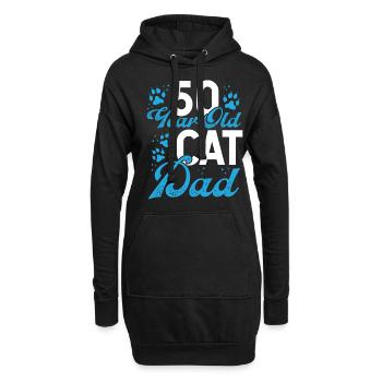 50 Year Old Cat Dad Paw Cat Father 50th Birthday - Hoodie Dress - black - Front