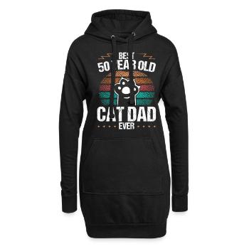 Best 50 Year Old Cat Dad Cat Father 50th Birthday - Hoodie Dress - black - Front