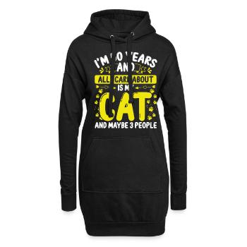 50th Birthday for Cat Mom 50 Year Old Cat Dad - Hoodie Dress - black - Front
