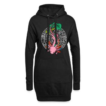 Quetzalcoatl Axolotl Alte aztekische Schlange Maya - Hoodie-Kleid - Schwarz - Vorne